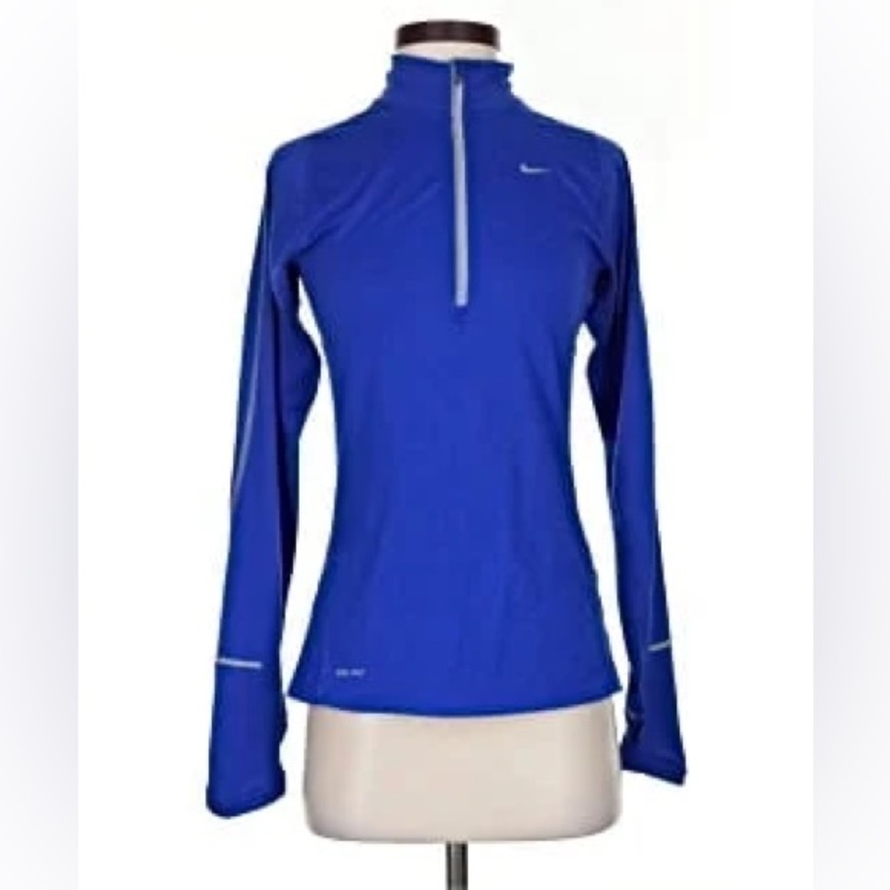 Nike Element DRI-FIT 1/4 Zip Royal Blue Running Workout Hiking Top medium